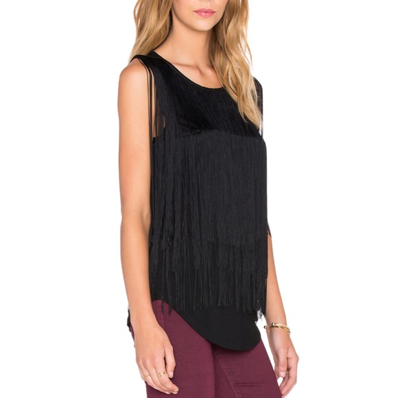 GENERATION LOVE Black Fringe Tank Top Sz Small - Picture 10 of 10